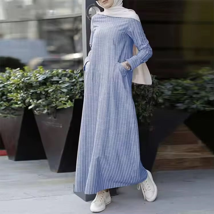 Serenity Linnen Abaya- Timeless Elegance in pure Simplicity